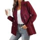 thumbnail image 3 of Chaqueta de otoño para mujer, cárdigan de manga larga, holgado, de Color sólido, con doble botonadura, cálido, Formal, de pana, de negocios, de invierno, para el trabajo, 3 of 5