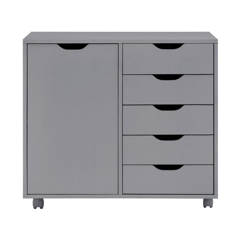 5-Drawer Office File Storage Cabinet with Shelves by Naomi Home - Color: Gray