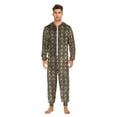 thumbnail image 3 of FORMRS Onesies Pajama for Adults Unisex Hoodie Winter Jumpsuit One Piece Sleepwear, Sizes S-2XL, Black Floral Pattern, 3 of 7