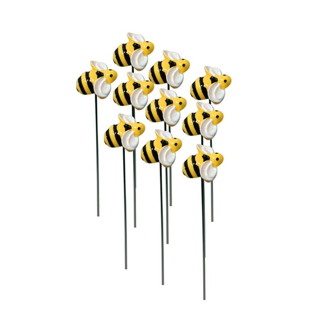 Agiferg 10pcs Outdoor Garden Decoration Yard Simulation Insect Bee Pile Plug-in