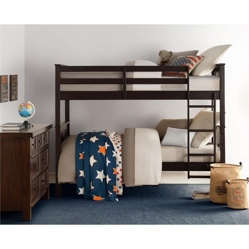 Photo 1 of Dorel Living Dylan Twin Bunk Bed in Espresso--- PARTS ONLY
