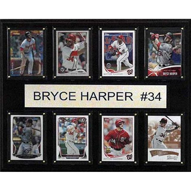 1215HARPER8C MLB Plaque de 8 Cartes Bryce Harper Washington Nationals