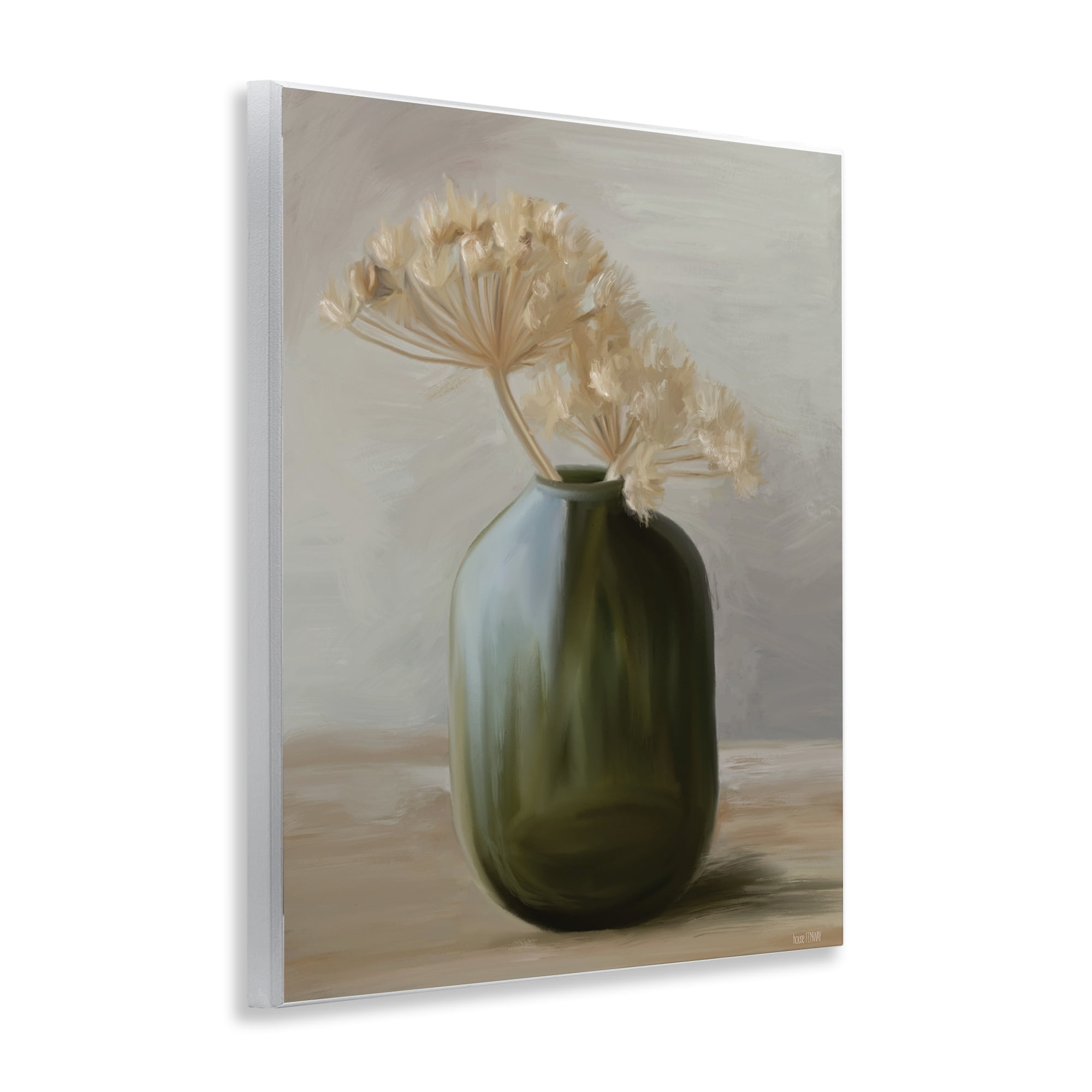 Stupell Industries Dried Blooms in Green Vase Wall Plaque Art, design by House Fenway