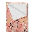 thumbnail image 2 of Coral Soft Flannel Fleece Throw Blanket, Scribbled Little and Big Different Size Heart Forms Love Valentines Mothers Day Theme, Cozy Plush for Indoor and Outdoor Use, 60" x 80", Coral, by Ambesonne, 2 of 5