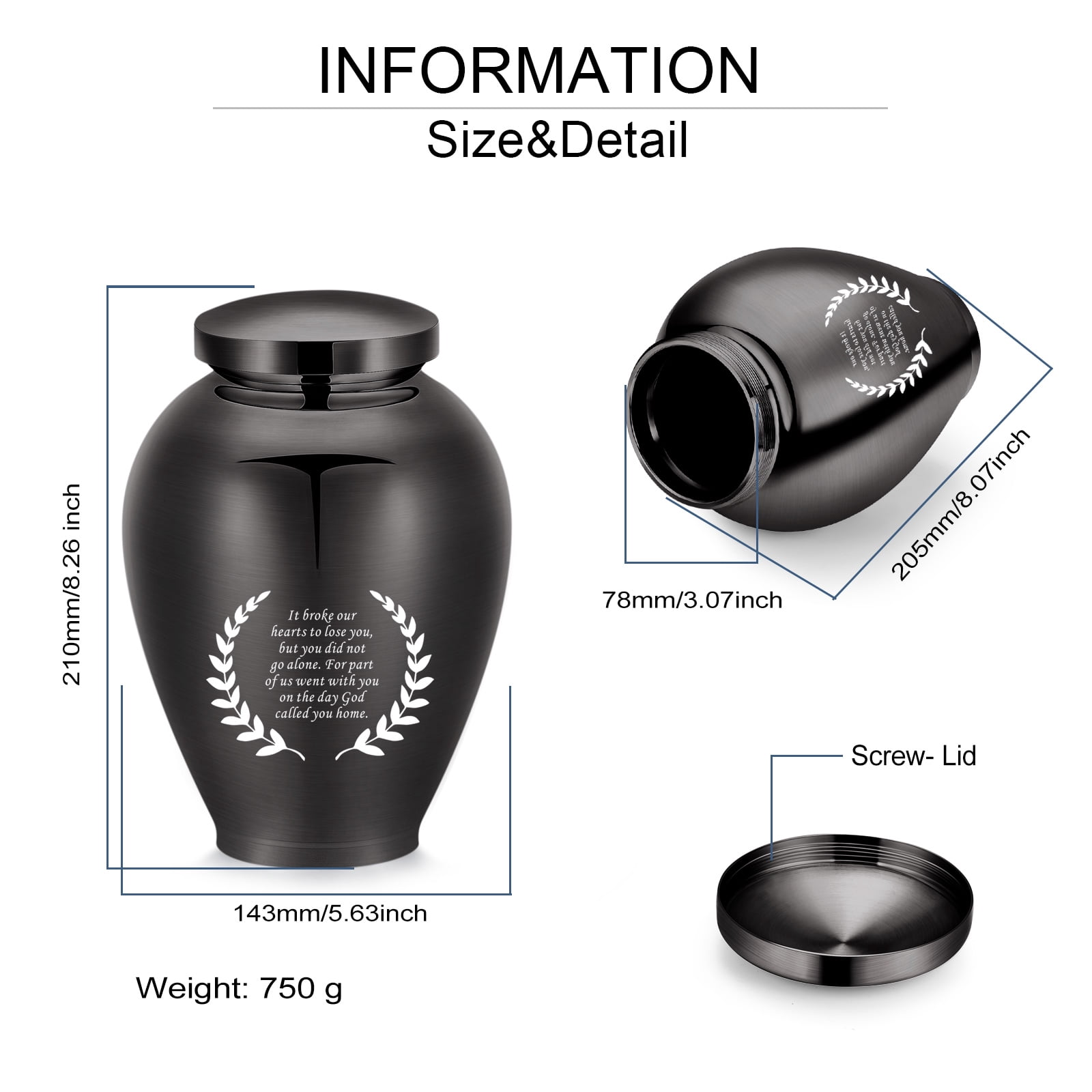 Olive Leaf Human / Pet Urn for Ashes 8.26 Inches Keepsake Urn for Human / Pet Ashes Olive Leaf Mini Urn Stainless Steel Ashes Holder Big Ash Urn for Ashes