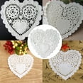 thumbnail image 6 of Worgeous 100 Pcs 5.5 Inch Hollow Love Heart Placemats Oil Proof Floral Paper Doilies Cake Baking Paper Mats Wedding Tableware Decoration, 6 of 8