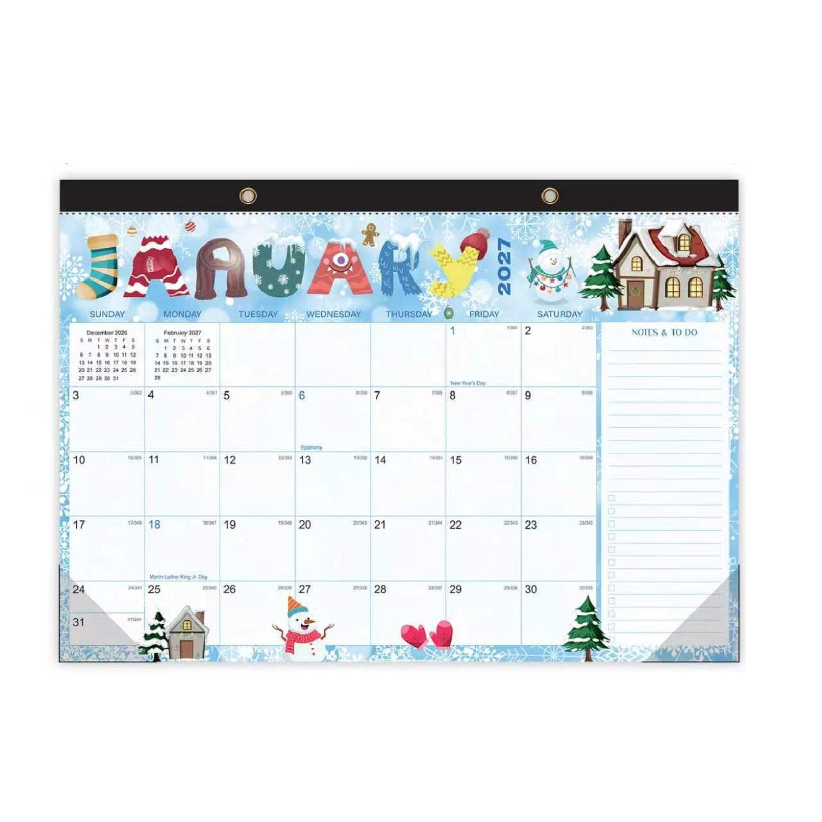 2027 Wall Calendar Winter Holiday Hanging Monthly Planner Notes for Home Office Organization – Dependable Planner to Keep Notes and Schedules