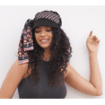 thumbnail image 2 of Ludovica (Florenza Scarlett Negra) Sombrero para el Sol de Moda de Lujo con Bufanda / Sombreros y Bufandas de Playa de Verano para Mujer UPF 50+ Protección Solar / Gorra de Bambú para Vendedor de Periódicos, 2 of 9