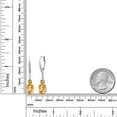 thumbnail image 3 of Gem Stone King 925 Sterling Silver Yellow Citrine and White Lab Grown Diamond Dangle Earrings for Women (3.84 Cttw, Oval Checkerboard 9X7MM), 3 of 4