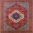 thumbnail image 1 of Ahgly Company Tapis d'Intérieur Lavable en Machine Carré Industriel Moderne Rouge, 5 Pieds Carré, 1 of 7