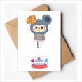 thumbnail image 1 of Animal Mouse Nature Gray Cheese UU Happy Birthday Greeting Cards Envelopes Blank, 1 of 3