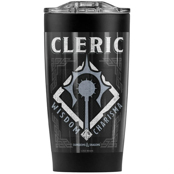 Dungeons And Dragons/Cleric Stainless Steel Tumbler 20 oz Coffee Travel Mug/Cup, Vacuum Insulated & Double Wall with Leakproof Sliding Lid | Great for Hot Drinks and Cold Beverages