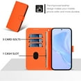 thumbnail image 2 of ELEHOLD Wallet Case for Moto G 5G (2025), PU Leather Stand Case with 3 Card Holders & Wrist Strap, Shockproof TPU Inner Flip Cover,Orange, 2 of 8