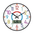 thumbnail image 3 of Reloj de pared infantil, silencioso y colorido, redondo, de 30 cm, para dormitorio, aula escolar. Estilo A, 3 of 9