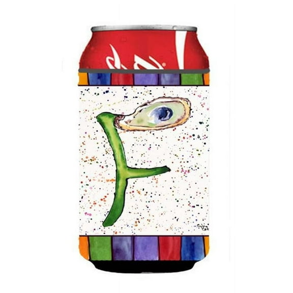 Letter F With Oyster Shell Can Or Bottle Hugger