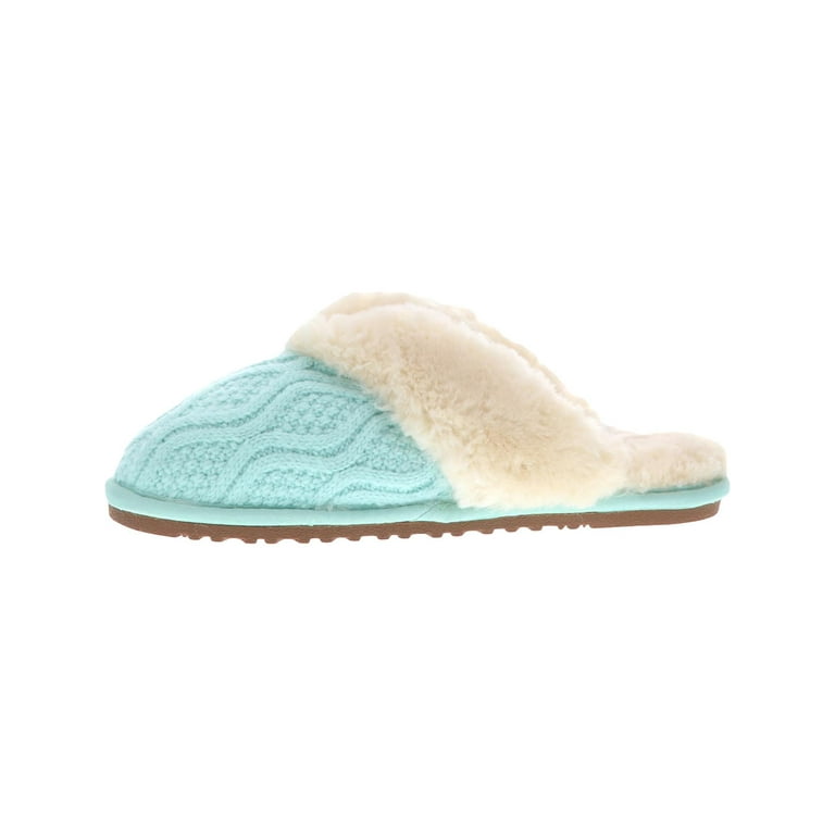 LAMO Womens Caroline Knit Scuff Slipper Shoes Mint US 9