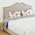 thumbnail image 3 of Yayeee Pillowcase Queen Size Set of 2 Satin Wrinkle Resistant Pillow Case, Red Cherry, 3 of 7