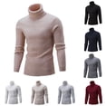 thumbnail image 2 of Men's Casual Slim Turtleneck Sweater Warm Long Sleeve Tops Knitwear Plus Size, 2 of 9