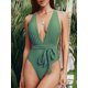 thumbnail image 3 of Conjunto de bikini de dos piezas de cintura alta para mujer Tirantes halter Borla S, 3 of 4