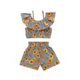 thumbnail image 1 of ITFABS Ensemble 2 Pcs Haut Court Sans Manches Imprimé et Short pour Petites Filles, 1 of 1