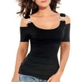 thumbnail image 4 of JINMGG Womens Tops,A Strapless Top with Short Sleeves for Fashionable Ladies Black M, 4 of 4