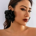 thumbnail image 5 of GKNET Exaggerated Flower Stud Earrings For Women Fabric Petal Party Wedding Jewelr WY4-02 Coffee, 5 of 9