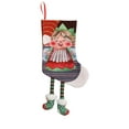 thumbnail image 6 of Extra Large Christmas Stocking with Pompom, 21 Inch Big Hanging Stocking for Fireplace Mantle, Velvet Gift Bag for Family Holiday Decorations(D), 6 of 6