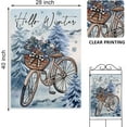 thumbnail image 6 of Hello Winter Bike Blue Decorative House Flag, Christmas Bicycle Pine Tree Red Berries Snowflakes Garden Yard Outside Decorations, Seasonal Burlap Outdoor Large Home Decor Double Sided 28 x 40, 6 of 6