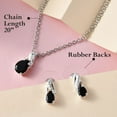 thumbnail image 5 of Wedding Costume Jewelry Set for Women Black Tourmaline Drop Earrings Bridal Necklace 925 Sterling Silver Stainless Steel Size 20'' Birthday Christmas Gifts for Women, 5 of 11