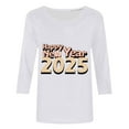 Cavosen Happy New Year Women's Tops 3/4 Sleeve Tee Festival Happy New