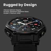 Amazfit T-Rex 3 Pro Outdoor Smart Watch 48mm Sapphire AMOLED Display, Ti Bezel, Dual Band GPS, Offline Maps, 25 Days Battery, Built-in Flashlight, 10 ATM, 180+ Sports Mode for Android & iPhone, Black