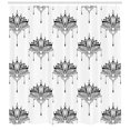 thumbnail image 2 of Ambesonne Floral Shower Curtain, Bohemian Style Lotus Flowers, 69"Wx75"L, Charcoal Grey White, 2 of 2