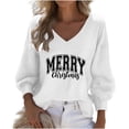 thumbnail image 2 of Ounisa Merry Christmas Sweatshirt for Women Christmas Hats Christmas Trees Crew Neck Long Sleeve Funny Hoodies Fall Winter Pullover, 2 of 3