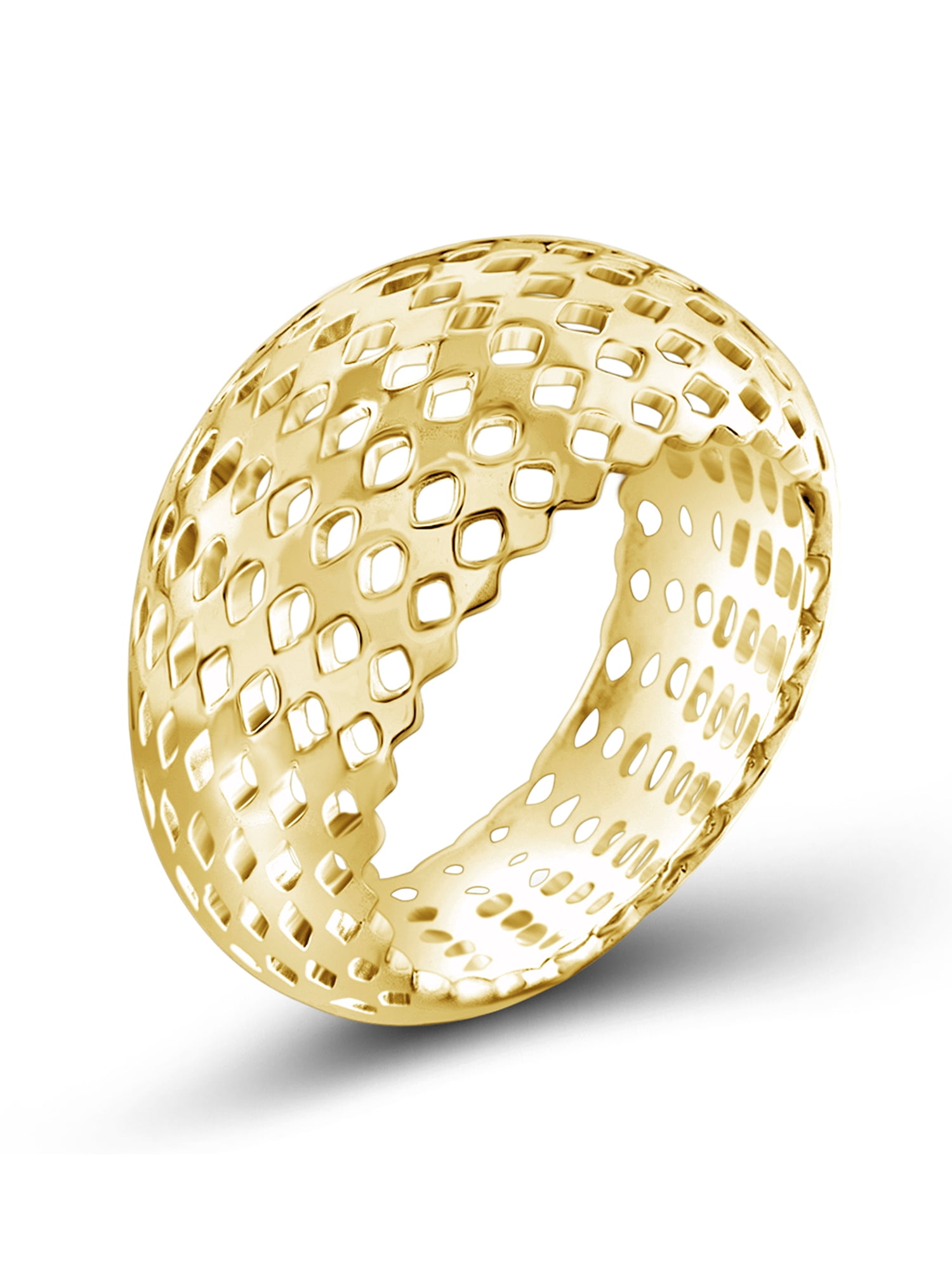 JewelersClub 14K Gold Plated Silver Dome Shape Cocktail Ring for Women | Dainty 14K Gold Plated Silver Promise Ring For Women | Silver Dome Shape Cocktail Ring For Women