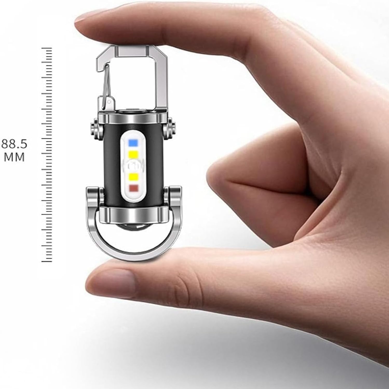 Portable Rechargeable Bright Keychain Flashlight Mini EDC 1200 Lumens Compact Light with 7 Modes Type-C Multifunctional Torch Waterproof Alloy for Camping Hiking Outdoor Use Black(3pcs)