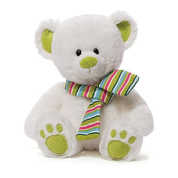 Gund Slopes Bear 12" Plush Stuffed Animal, White/Green