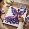 thumbnail image 3 of Purple Butterfly Fairy Diamond Painting Kit 5D Full Drill Rhinestone Mosaic Art Craft Set for Fantasy Home Wall Decor Indoor Crafting Project for Adult Hobbyists and Creative Makers, 3 of 4