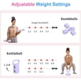 thumbnail image 3 of inAdjustable Dumbbell Set Levels Hand Weights (Each ./././.lb) for Women & Men Weights Dumbbell Set Convertible to Kettlebell for Home Gym Strength Training, 3 of 7