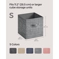 thumbnail image 4 of SONGMICS Cubos de Almacenamiento, Contenedores de Tela No Tejida de 11 Pulgadas con Asas Dobles, Juego de 8, Organizadores de Armario para Estantes, Plegables, para Ropa, Gris Espadaña UROB826G01, 4 of 5