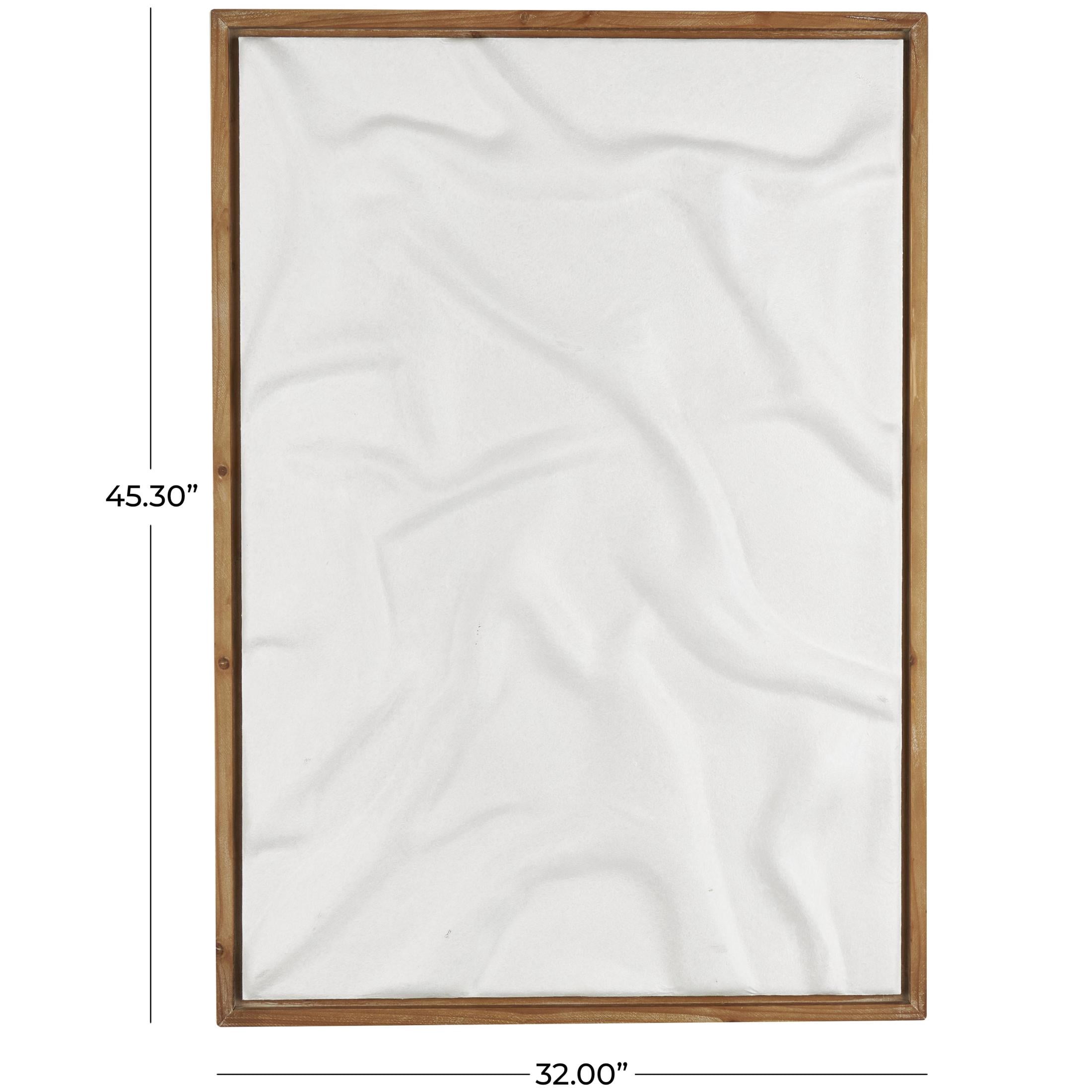 32" x 45" Abstract Dimensional Shaped Abstract Framed Wall Art with Brown Wooden Frame, by DecMode