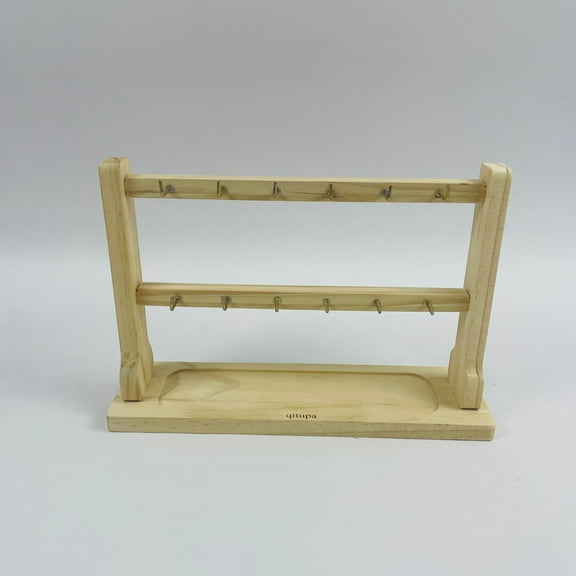 qitupa Wooden Jewellery Display Stand, Necklace Bracelet Earring Holder Stand, Multi-Use Jewellery Organizer Display