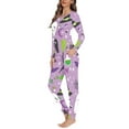 thumbnail image 2 of FKELYI Size XS Women Pajamas 2 PCS Cute Halloween Ghost Print Round Neck Sleepwear Pj Set Breathable Loungewear for Hoilday Party, 2 of 5