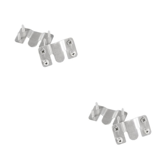 Masteelf 4-Pack Stainless Steel Picture Hanging Hooks with 8 Screws, Interlocking Frame Hangers for Paintings and Mirrors