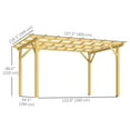 thumbnail image 3 of Outsunny 10' x 13' Pergola, Fir Wood Gazebo Grape Trellis, Nature Wood, 3 of 10