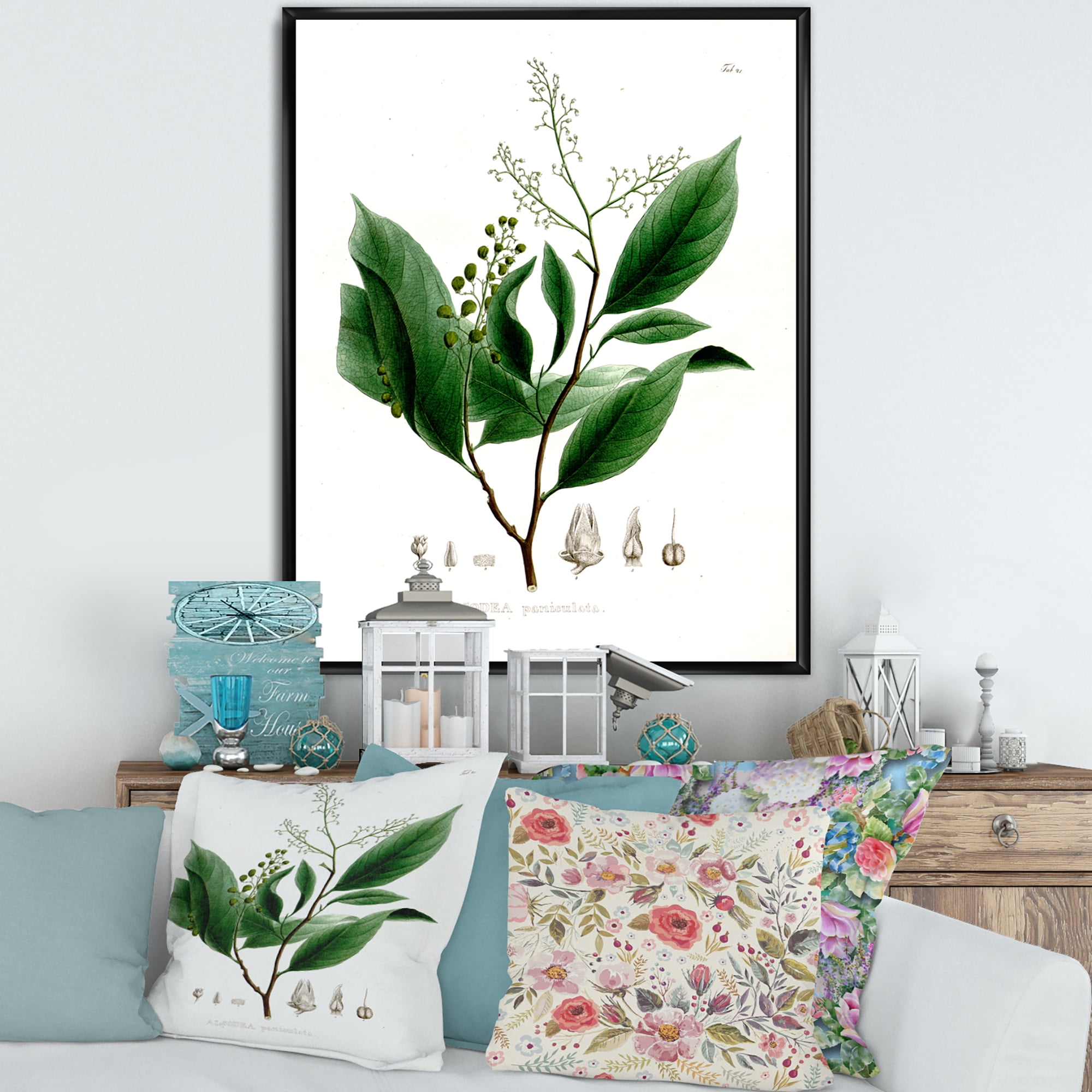 Designart 'Ancient Brazilian Plant II' Traditional Framed Canvas Wall Art Print