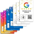 thumbnail image 1 of Étiquette Réutilisable Personnalisée-Tap/carte de Révision Sociale QR - 7 Pack Cartes de Révision Sociale Instantanées - Code QR et Cartes NFC pour Entreprise, Carte de Révision Sociale Tap, 1 of 5