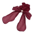 thumbnail image 5 of Unique Bargains 1 Pc Stylish Creased Ribbons Hair Ties Hair Bands Wine Red, 5 of 5
