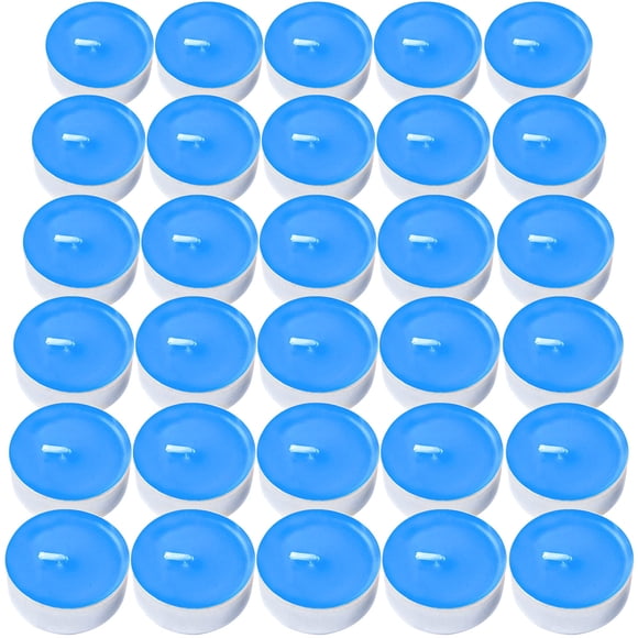 DecorRack 30 velas candelitas Aqua Breeze, vela perfumada con fragancia agradable, ambientador de larga duración (paquete de 30)