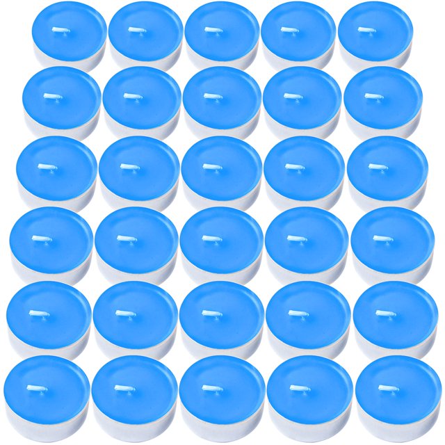 DecorRack 30 velas candelitas Aqua Breeze, vela perfumada con fragancia agradable, ambientador de larga duración (paquete de 30)