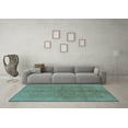thumbnail image 3 of Ahgly Company Indoor Round Oriental Light Blue Industrial Area Rugs, 4' Round, 3 of 4